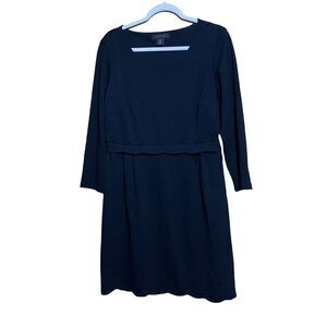 Tahari Womens Size 12 Black Solid Stretch Sheath Cocktail Career Dress